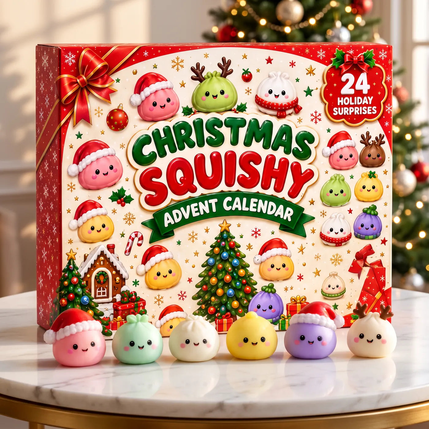 Christmas Squishy Advent Calendar with mini squishy toys