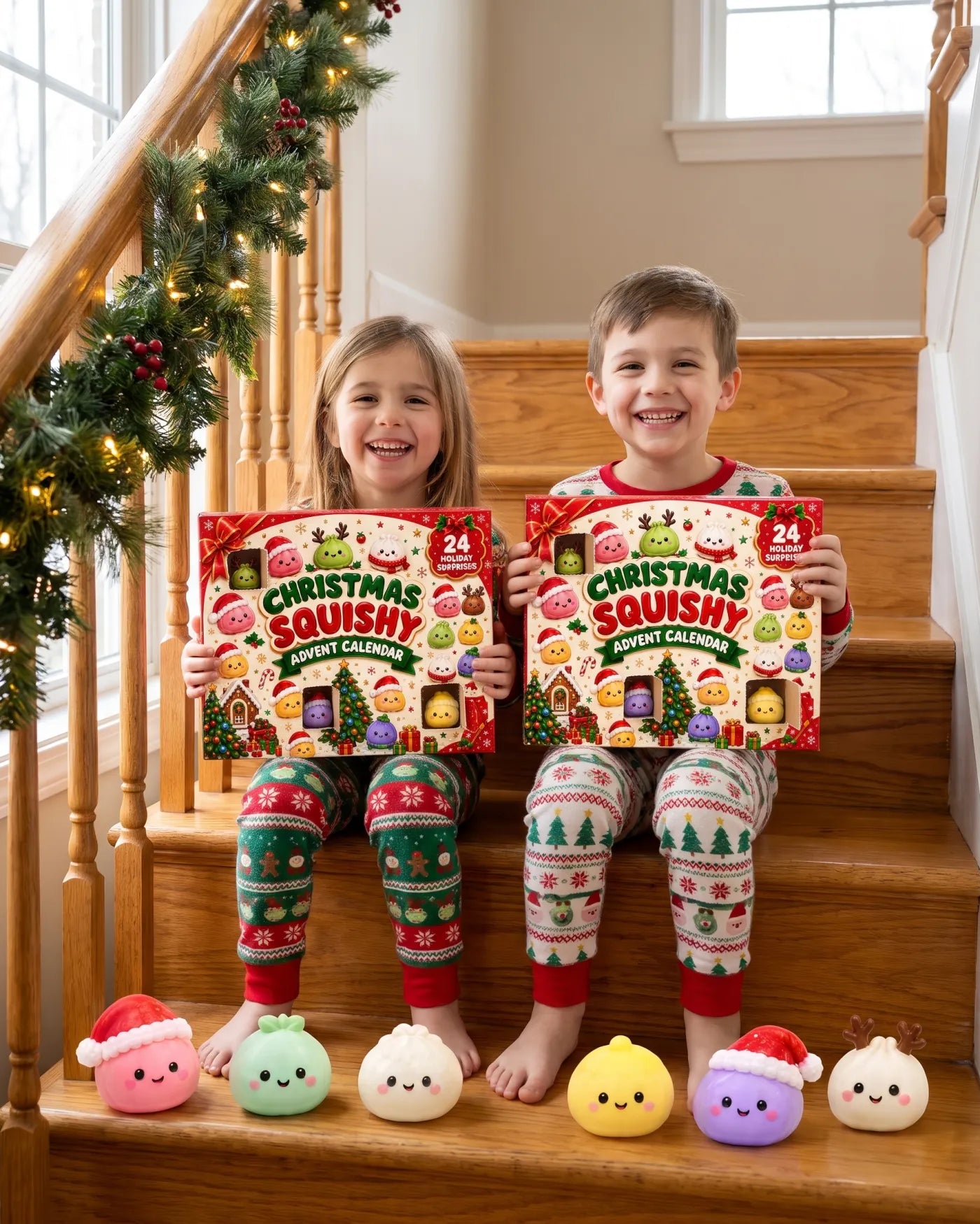 Brother and sister with their own calendars